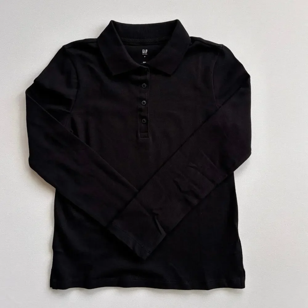 Gap Kids Uniform Stretch Pique Polo Shirt Lot of 5 Kids Size 8 Black NWT